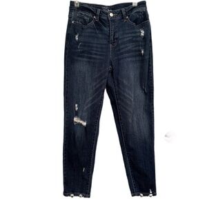 Time and Tru Women's Distressed Dark Jeans Mid Rise Size 4 EUC